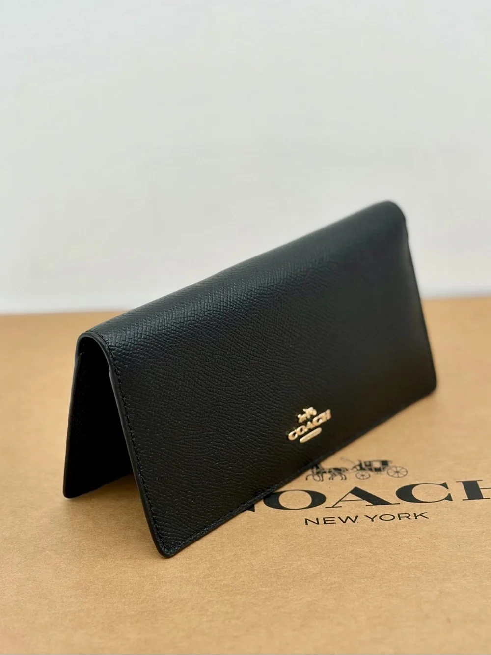 COACH Black Leather Bifold Wallet Black